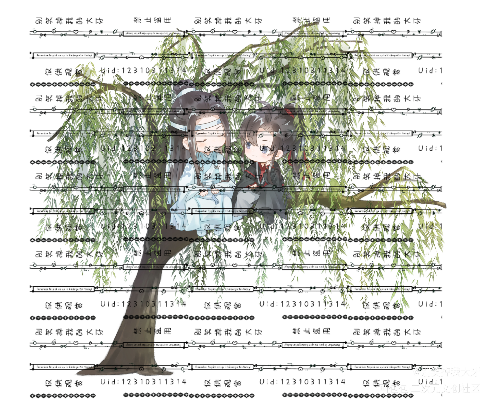 忘羡_魔道祖师忘羡Q版绘画作品
