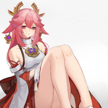 八重神子_原神平涂日系裸足求点评求配文我要上首推插画八重神子绘画