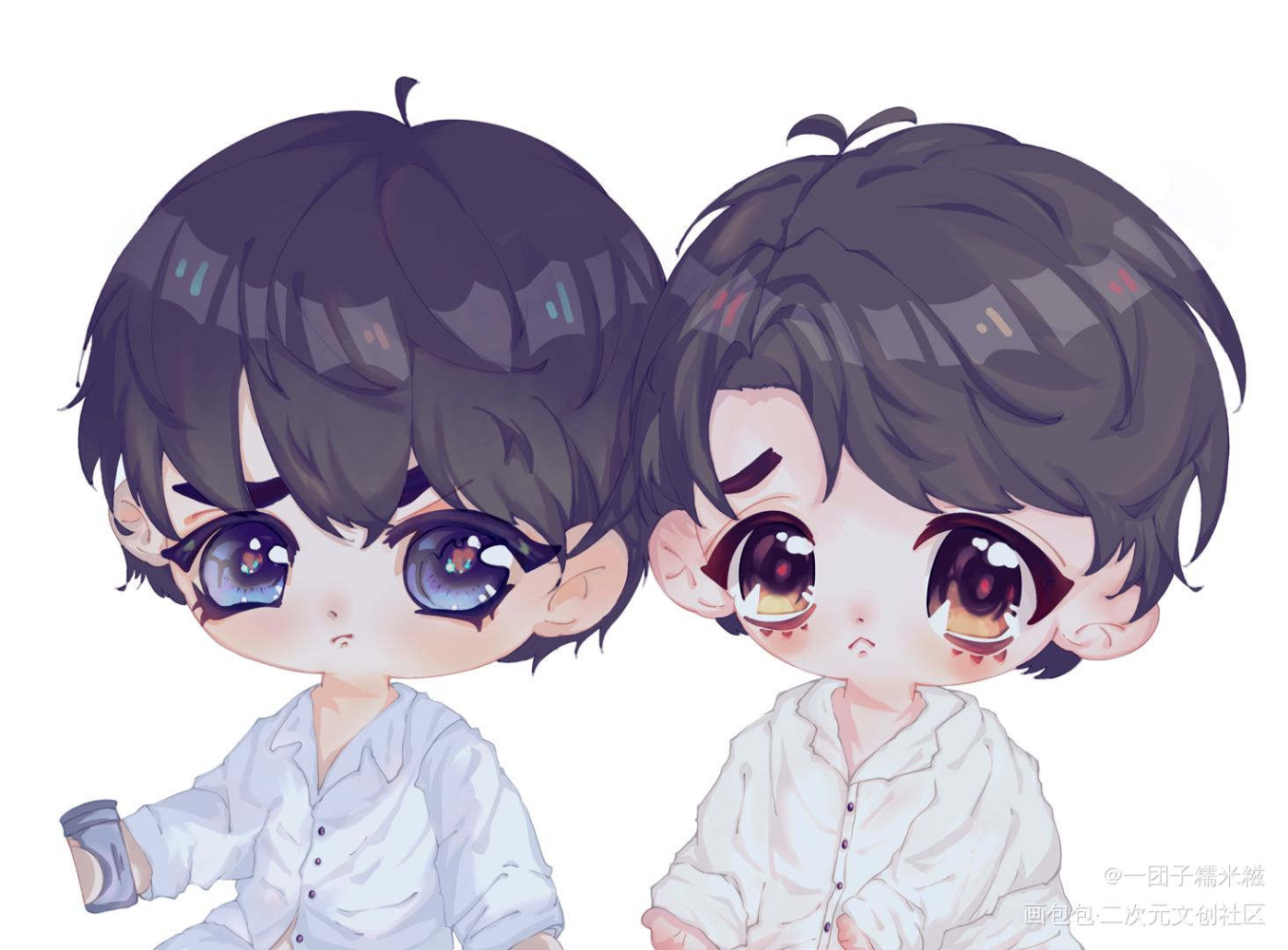 破云严江夫夫~认证成功就授权_破云严峫江停严江严峫江停日系q版绘画