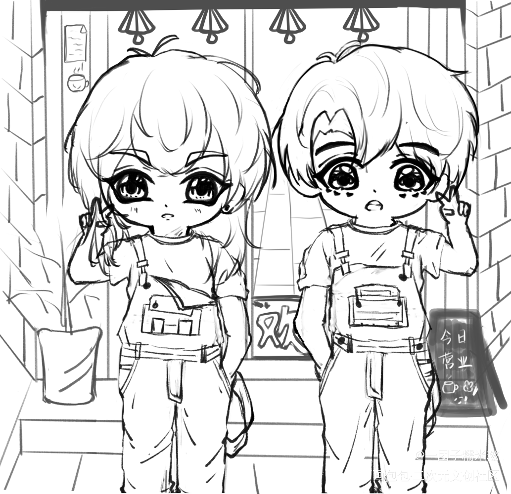上完色也授权~_我只喜欢你的人设自习周自珩夏习清q版绘画作品