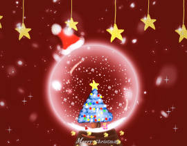圣诞树水晶球_绘画作品