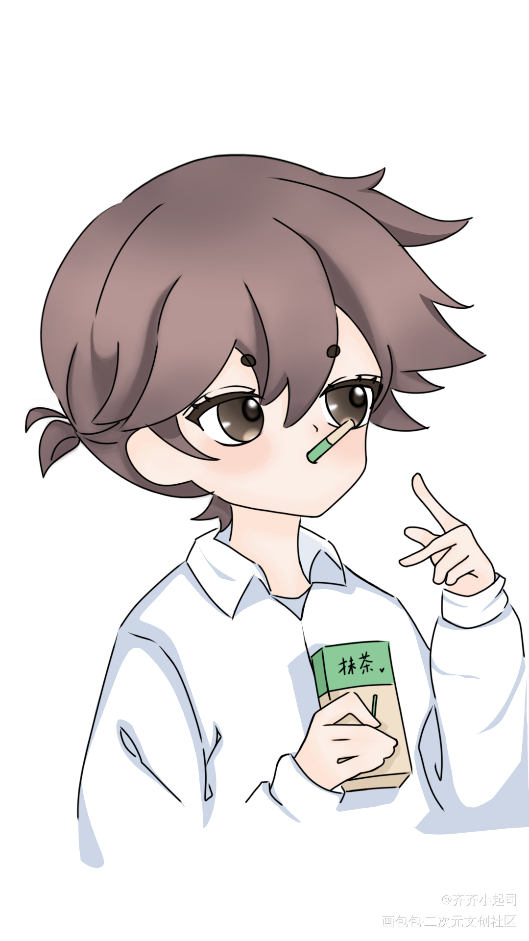 自珩～来嘛（*＾3＾）_我只喜欢你的人设自习平涂Q版绘画作品