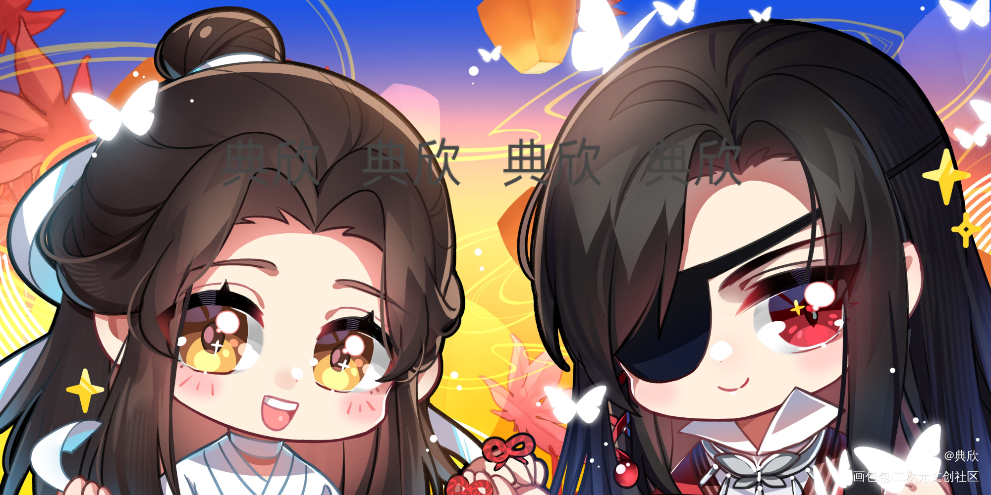 天官赐福 约稿头像_天官赐福绘画作品