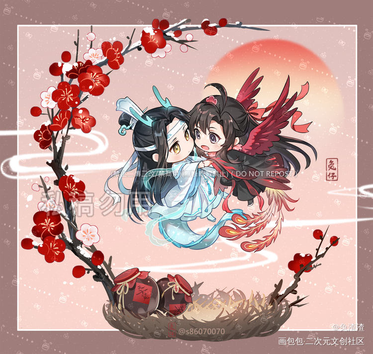 梅花鳳巢_魔道祖师忘羡绘画作品