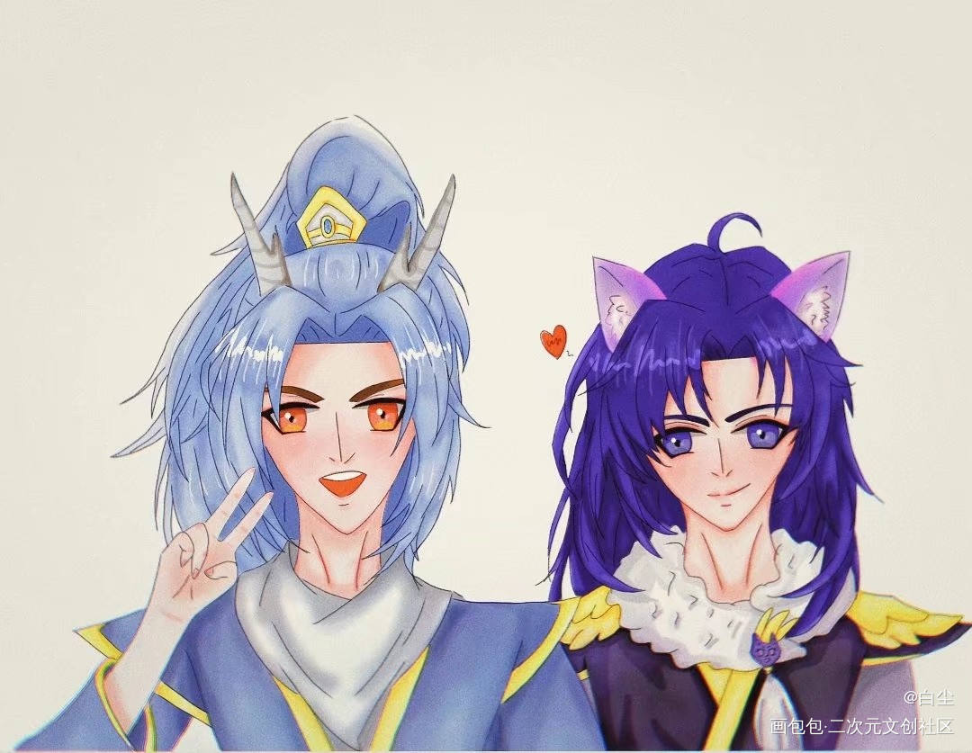 狐龙(ღ♡‿♡ღ)_王者荣耀韩信李白绘画作品