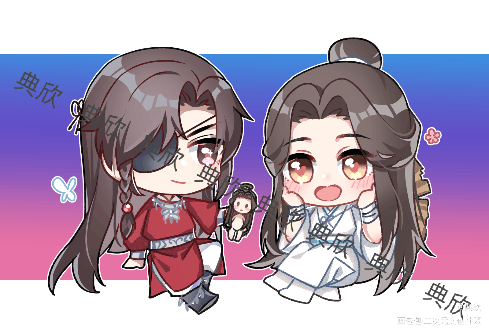 天官赐福 约稿_天官赐福花怜绘画作品