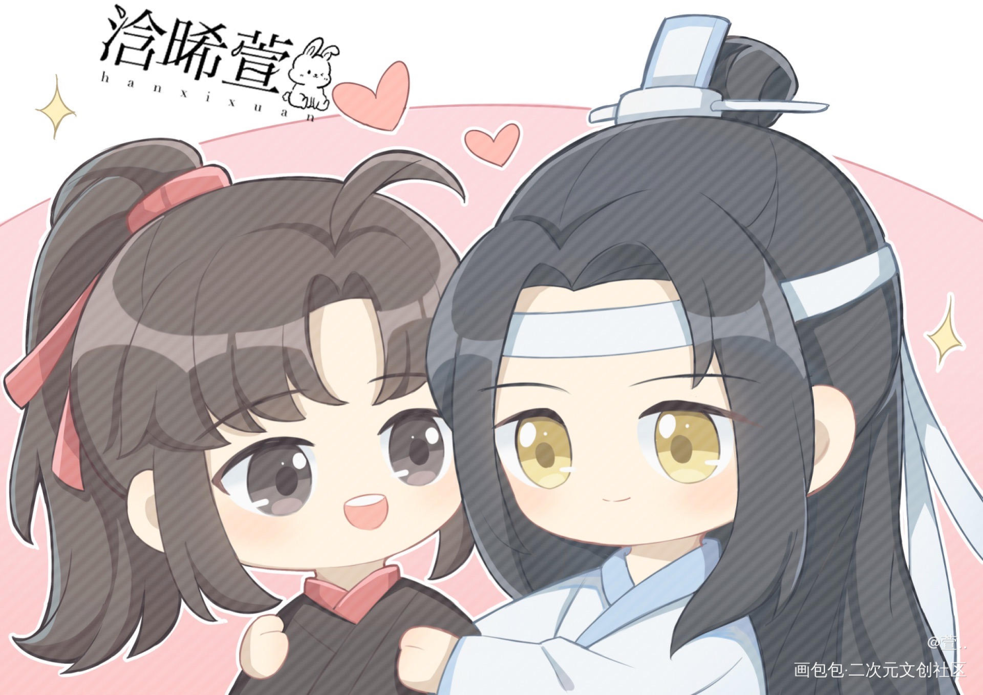 贴贴_魔道祖师忘羡蓝忘机魏无羡绘画作品