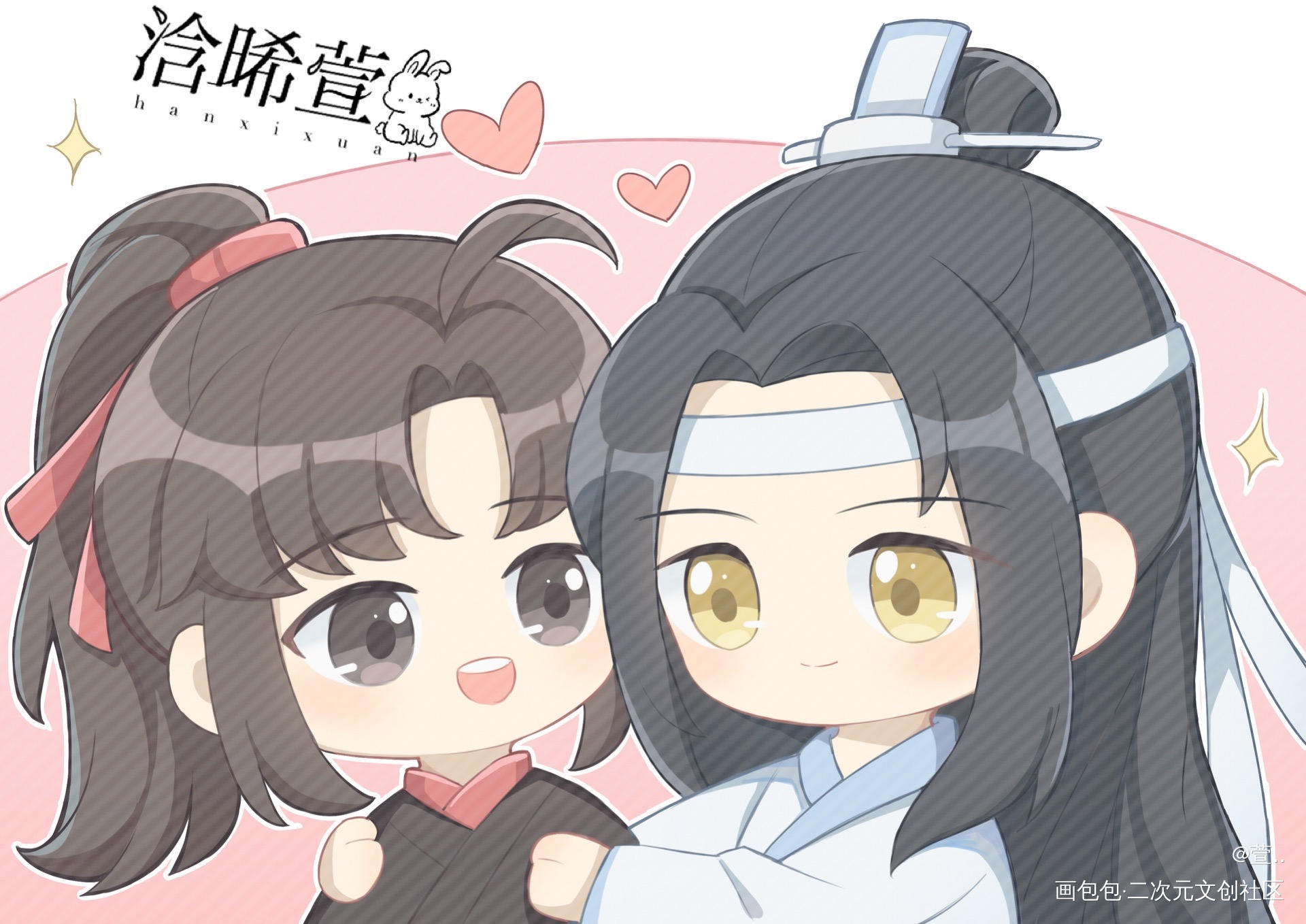 贴贴_魔道祖师忘羡蓝忘机魏无羡绘画作品