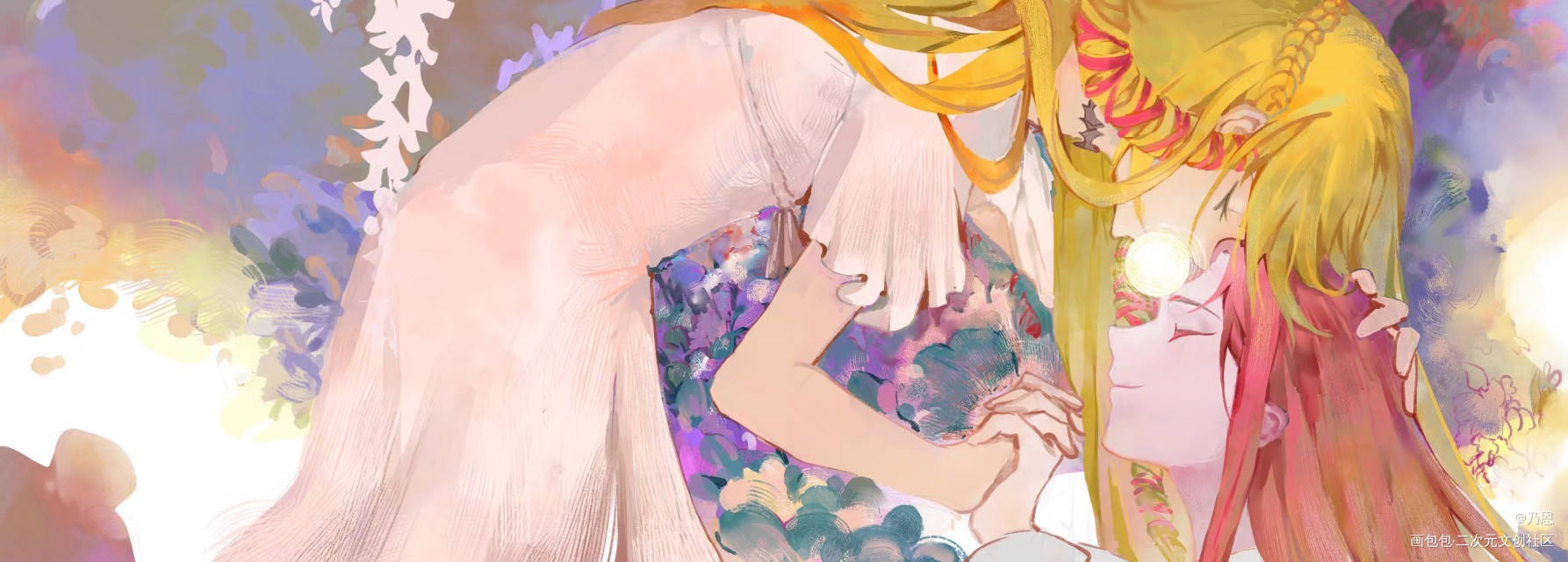 母女～_最终幻想14琳敏菲利亚水彩绘画作品