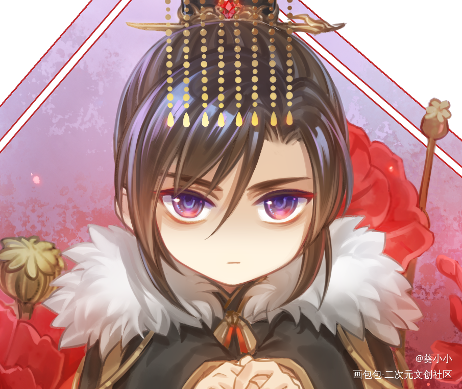 一堆大头_二哈和他的白猫师尊燃晚墨燃楚晚宁厚涂日系Q版头像同人绘画作品