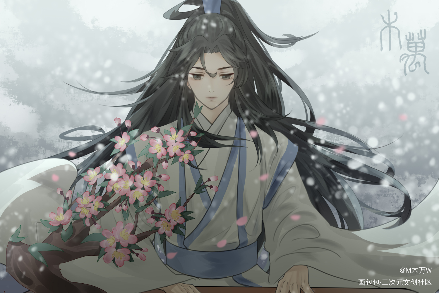 昆仑踏雪宫_二哈和他的白猫师尊燃晚绘画作品