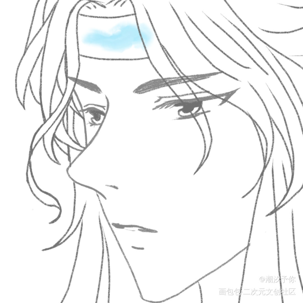 蓝二哥哥～_魔道祖师忘羡蓝忘机摸鱼板绘绘画作品