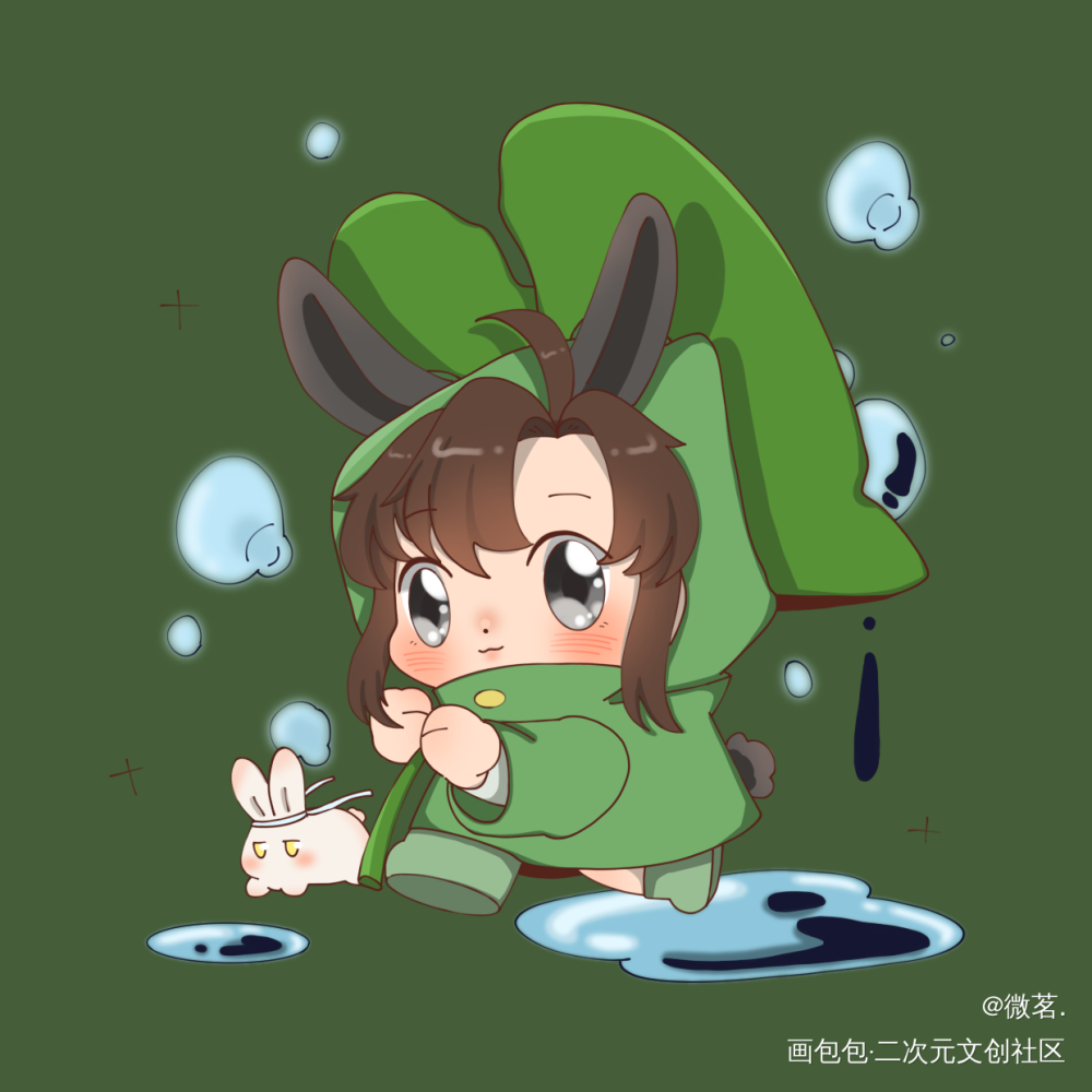 忘羡兔叽历险记_魔道祖师忘羡蓝忘机魏无羡平涂Q版绘画绘画作品