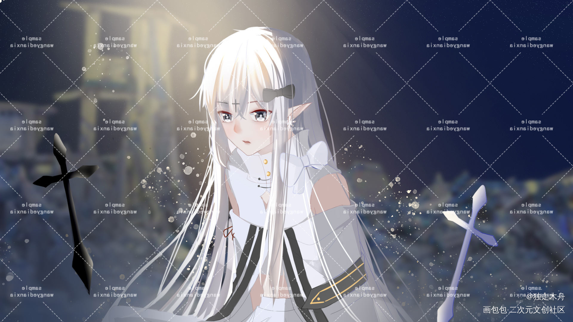 金主稿_平涂oc绘画作品