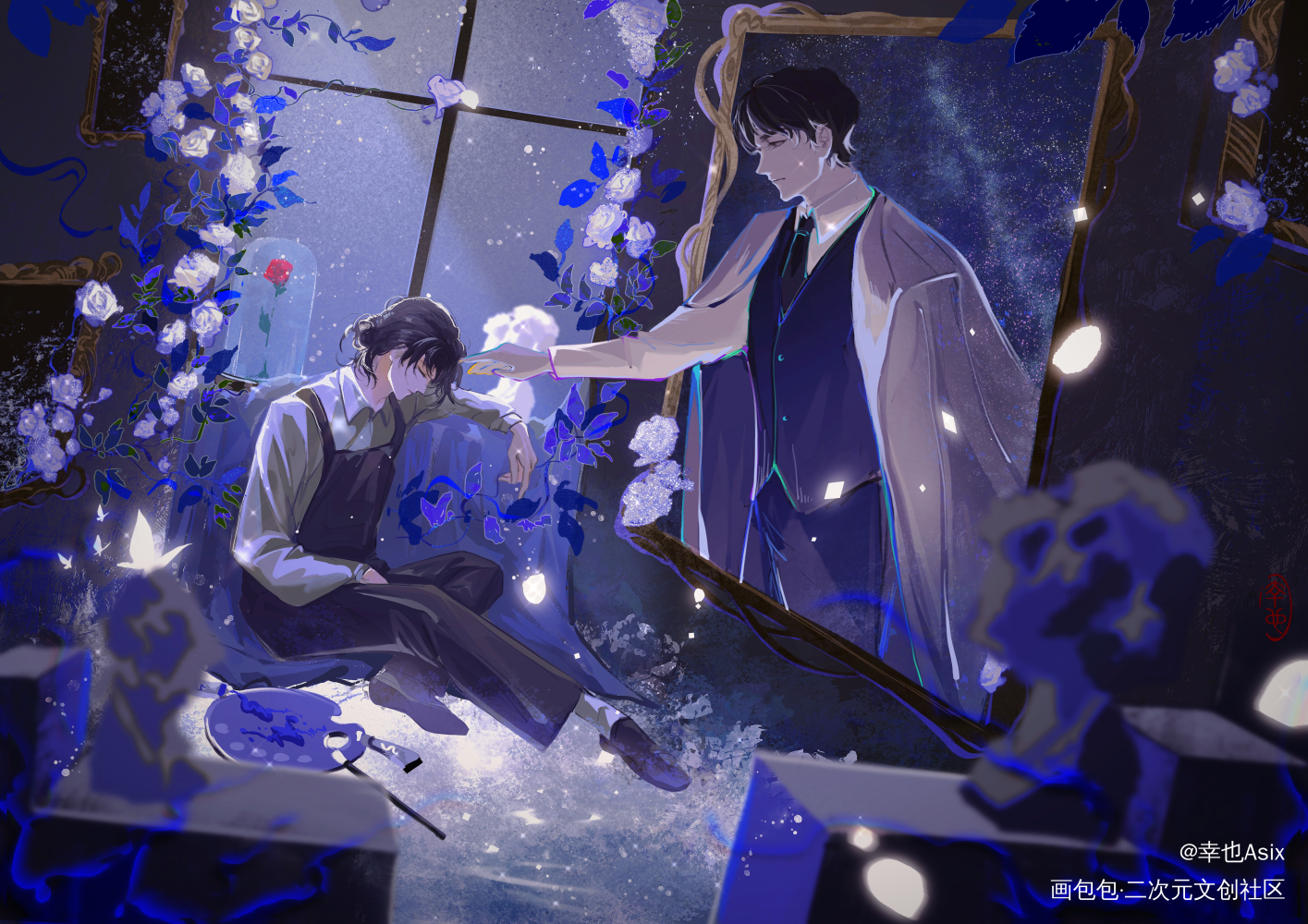 生日快乐小玫瑰_我只喜欢你的人设自习绘画作品