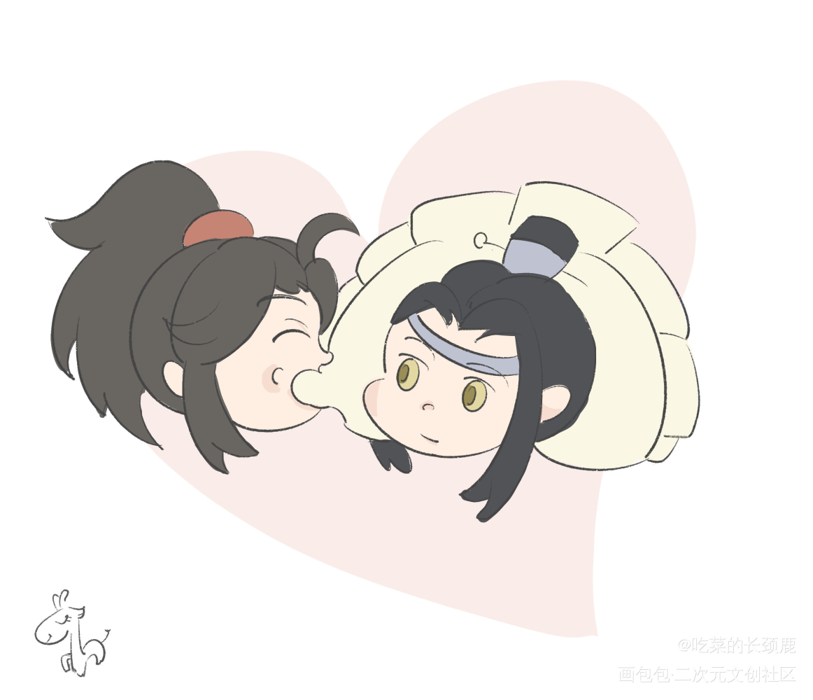 冬至快乐_魔道祖师忘羡蓝忘机魏无羡蓝忘机魏无羡Q版绘画作品