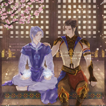 "莫日根低声说._天宝伏妖录约稿狼鹿陆许莫日根绘画作品