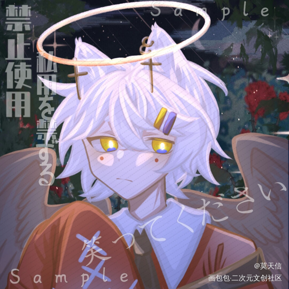 稿件展示_稿子平涂Q版头像接稿稿件oc绘画作品
