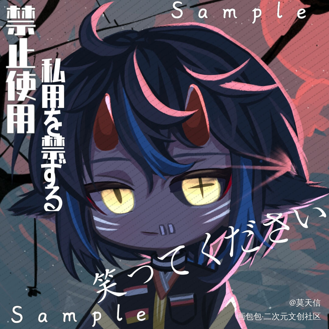 稿件展示_稿子平涂Q版头像接稿稿件oc绘画作品