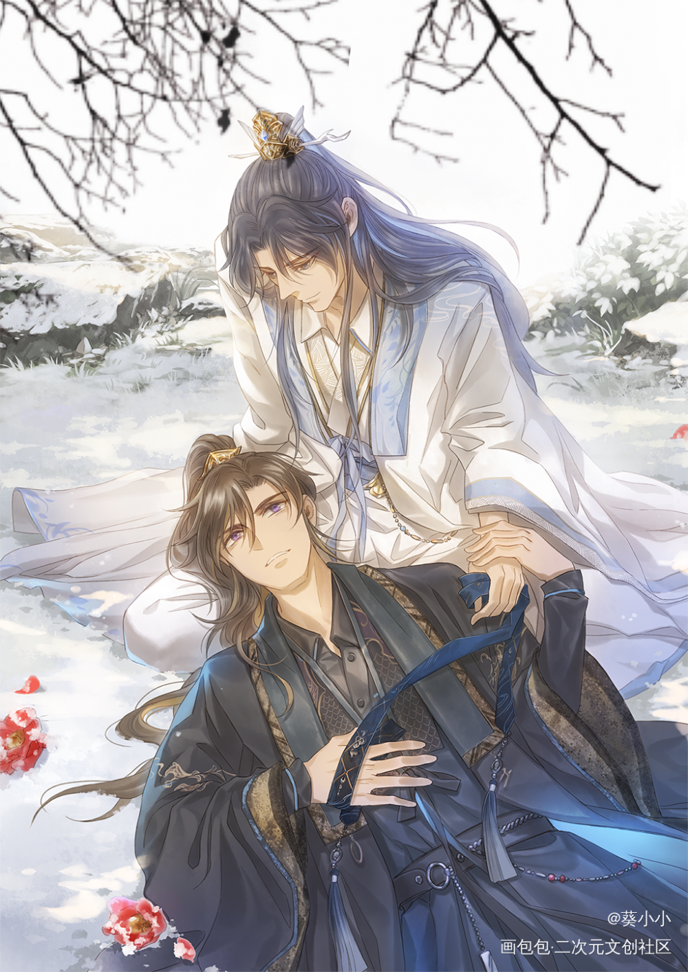 给狗子换套新衣服！_二哈和他的白猫师尊燃晚墨燃楚晚宁平涂插画同人绘画作品