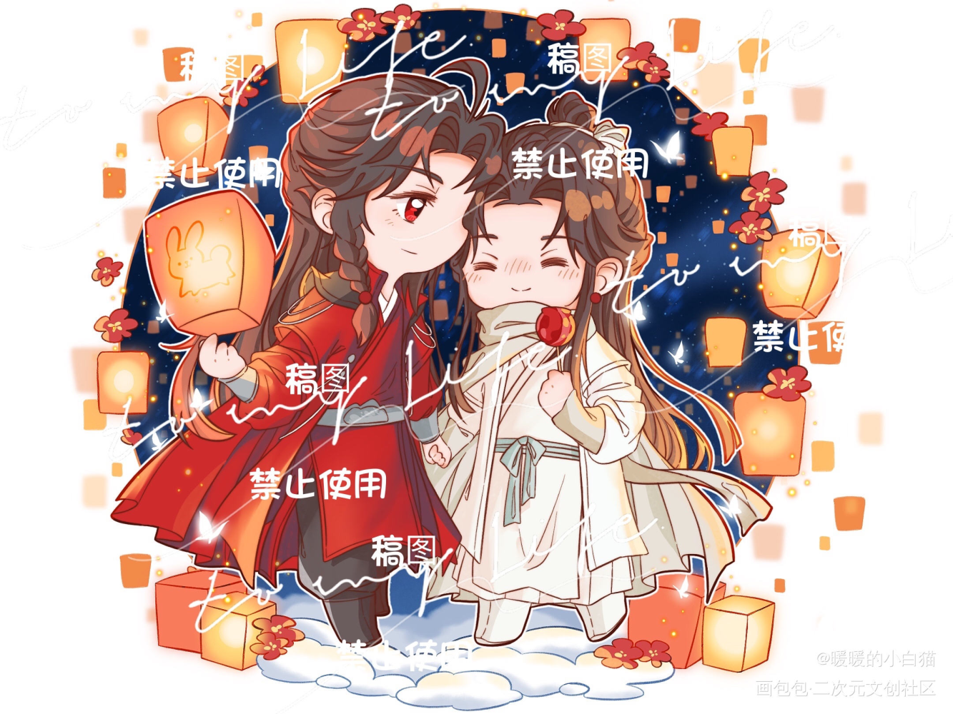天灯花怜_天官赐福花怜我要上首推绘画作品