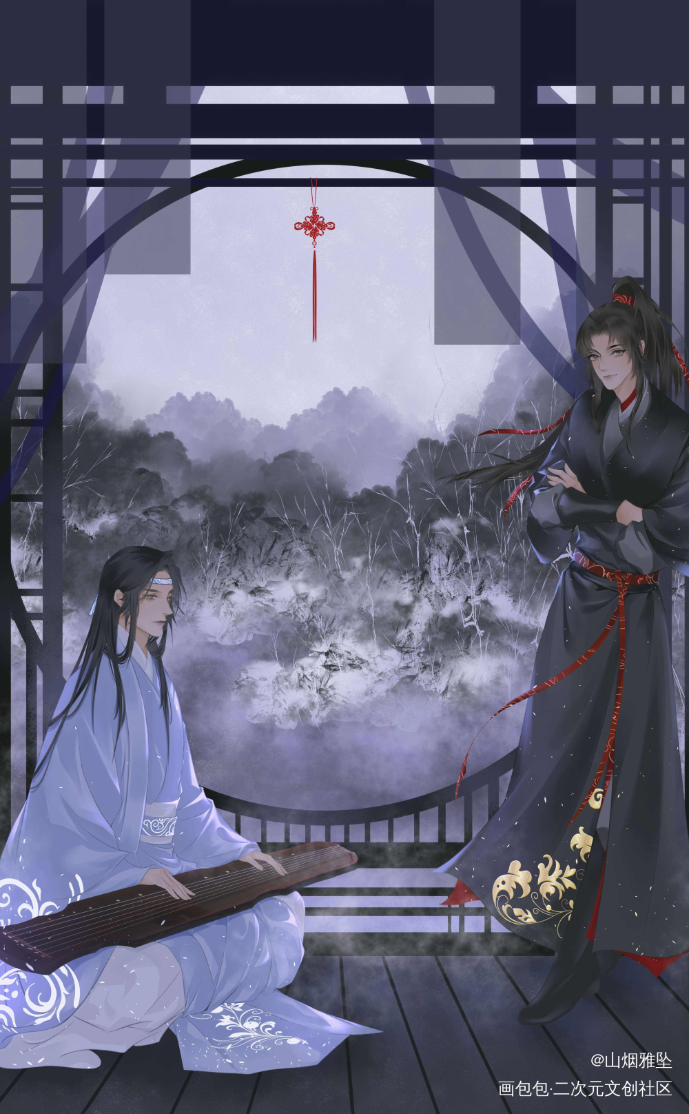 忘羡组新的一年也一直在！_魔道祖师忘羡蓝忘机魏无羡绘画作品