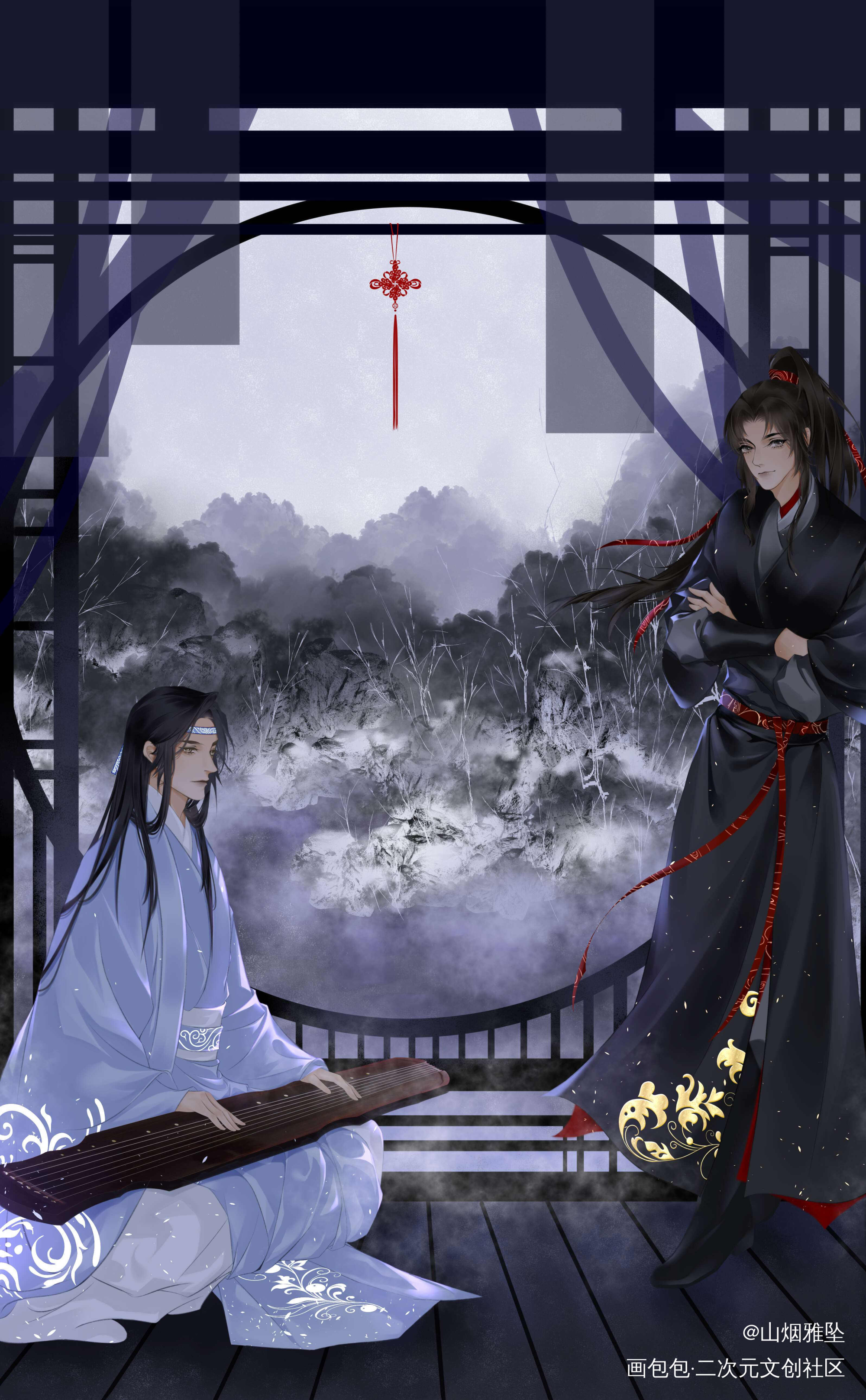 忘羡组新的一年也一直在！_魔道祖师忘羡蓝忘机魏无羡绘画作品