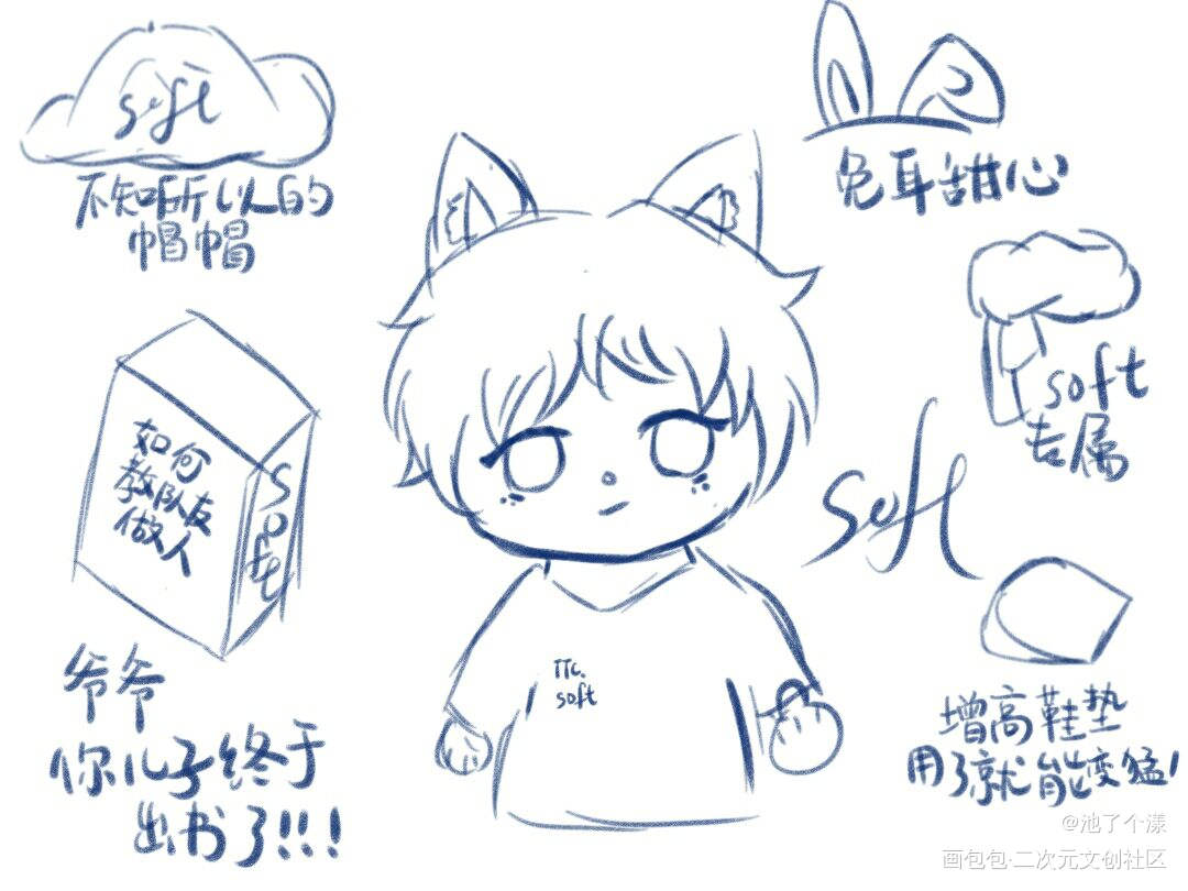 是小傻逼耶！_我行让我上简茸Q版板绘绘画作品