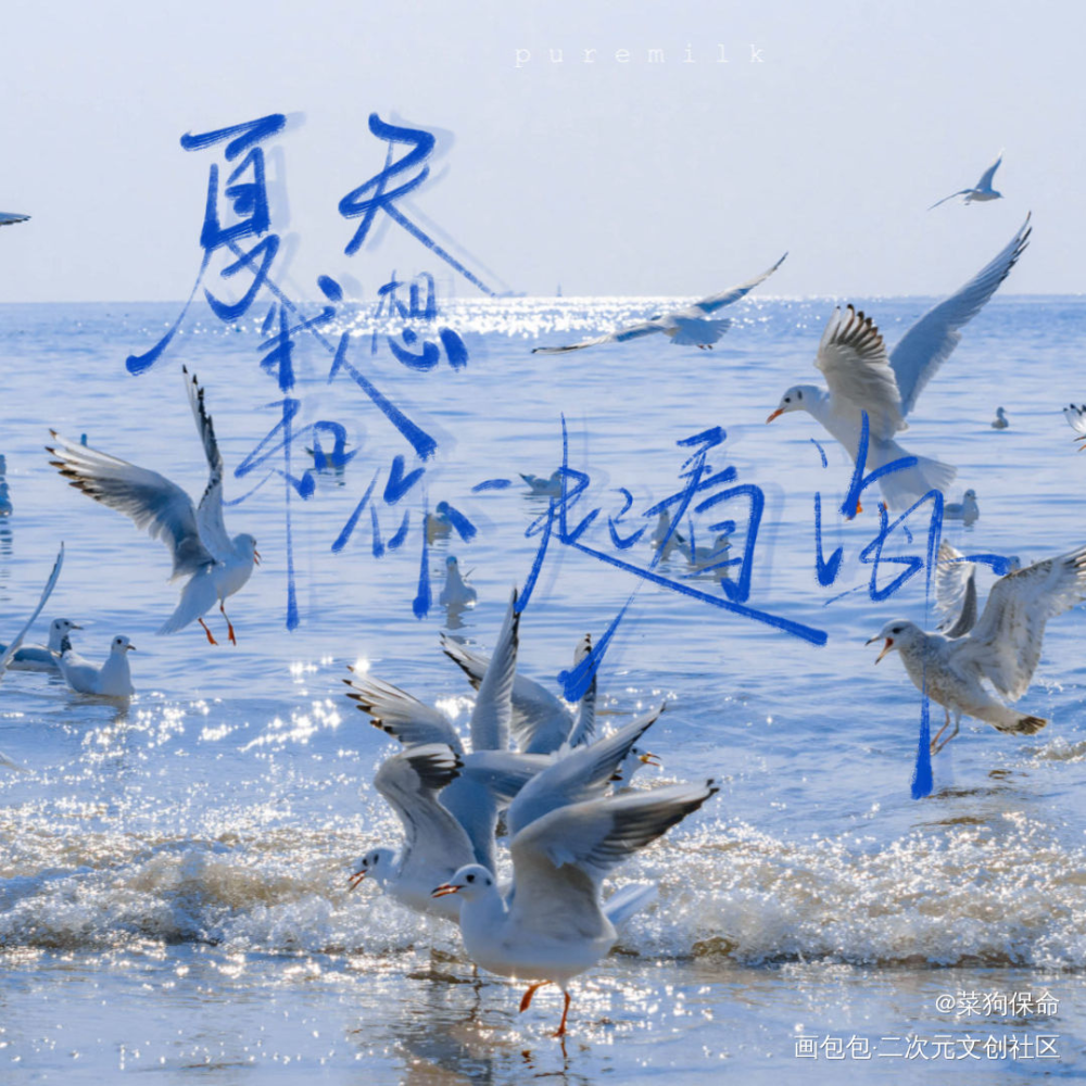 夏天，我想和你一起看海_我要上首推字体设计见字如晤板写手写绘画作品