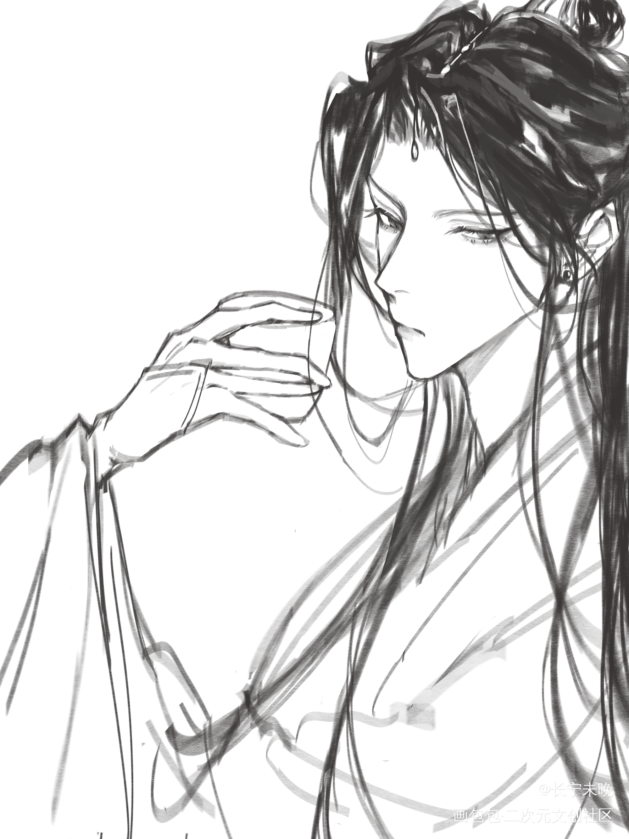 _二哈和他的白猫师尊绘画作品