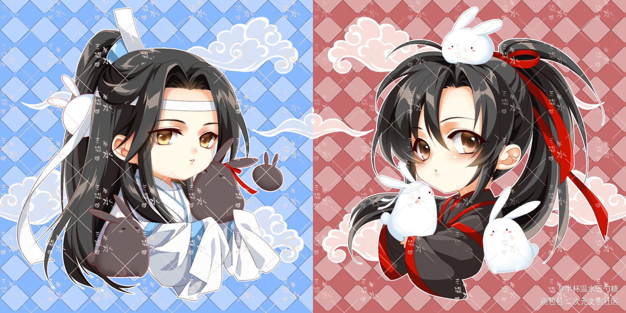忘羡-团团头像_魔道祖师忘羡绘画作品