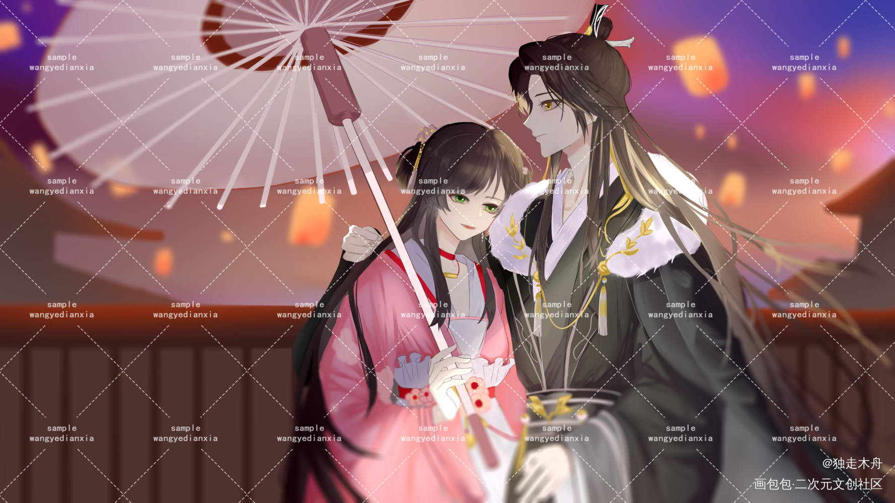 金主稿_平涂oc绘画作品