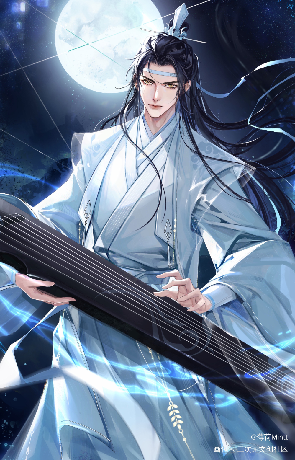 蓝光叽_魔道祖师忘羡蓝忘机绘画作品