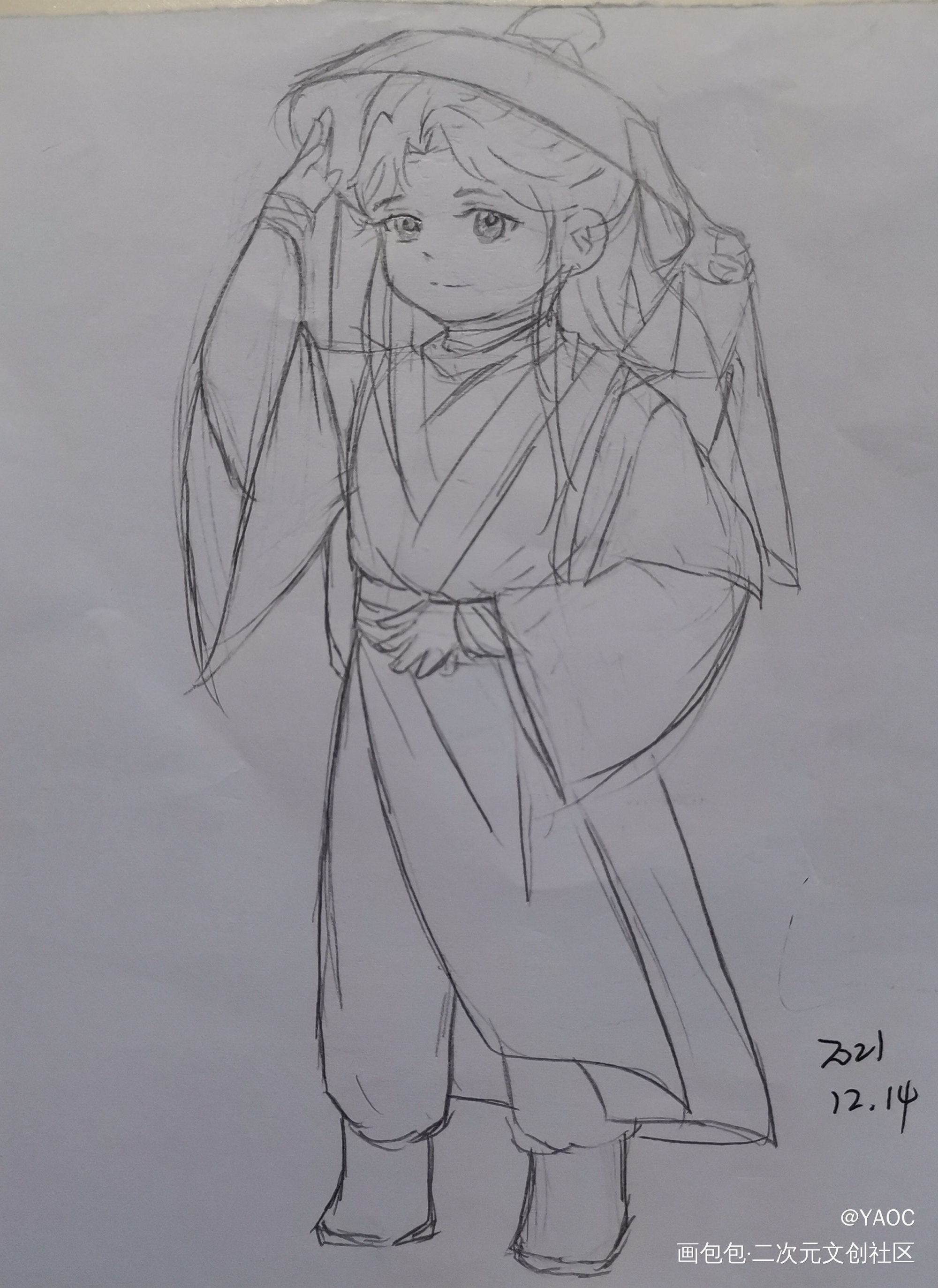 _天官赐福谢怜手绘Q版绘画作品