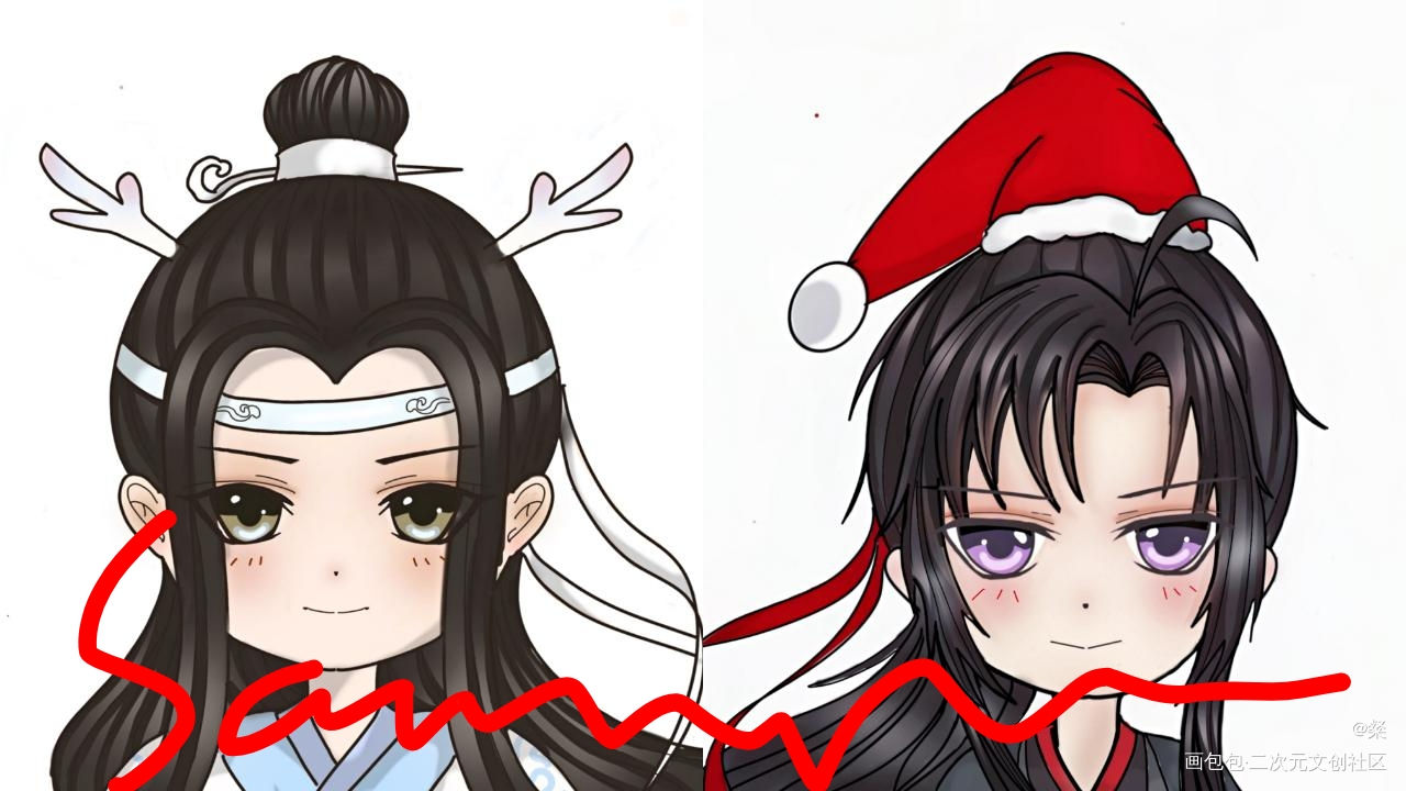 今天下雪了_魔道祖师忘羡约稿绘画作品