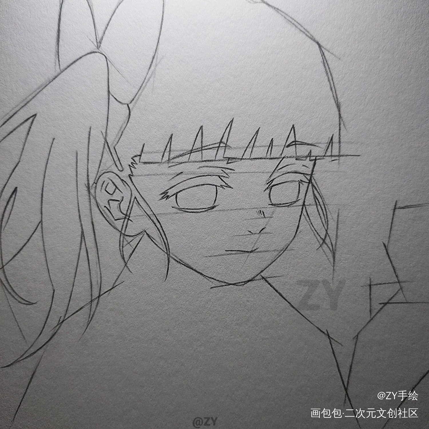 栗花落香奈乎(临摹）_鬼灭之刃手绘临摹手绘动漫头像画画绘画作品