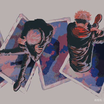 咒术回战绘画五悠虎杖悠仁五条悟日系绘画作品