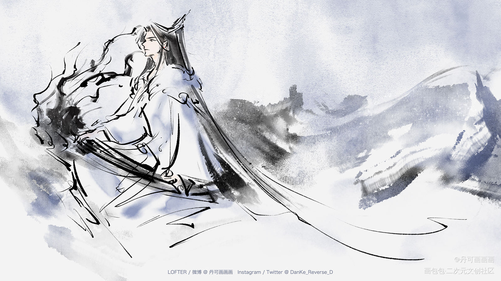 一张纯粹的涂鸦_二哈和他的白猫师尊燃晚楚晚宁绘画作品