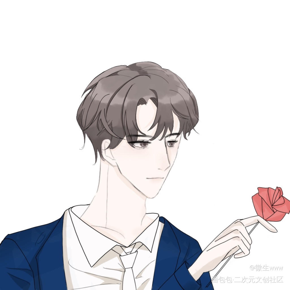 搬搬_我只喜欢你的人设自习平涂绘画作品