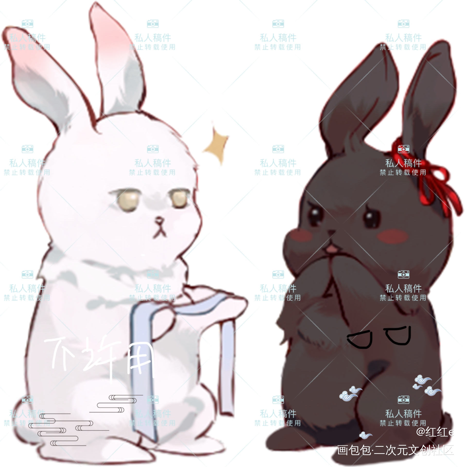 忘羡兔兔 大型求婚现场.jpg_魔道祖师忘羡墨香铜臭绘画作品