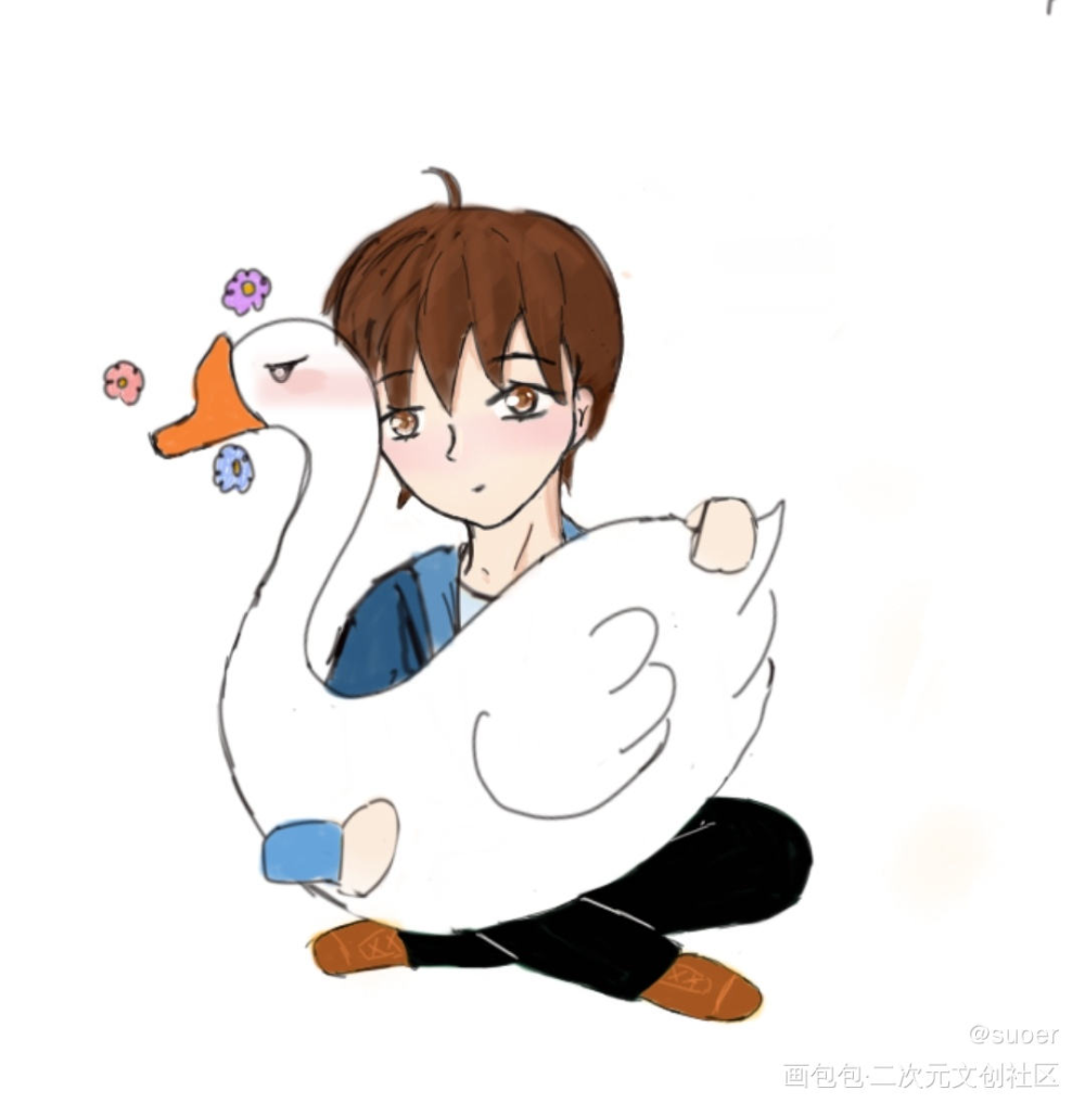 程秀和大鹅_群秀绘画作品