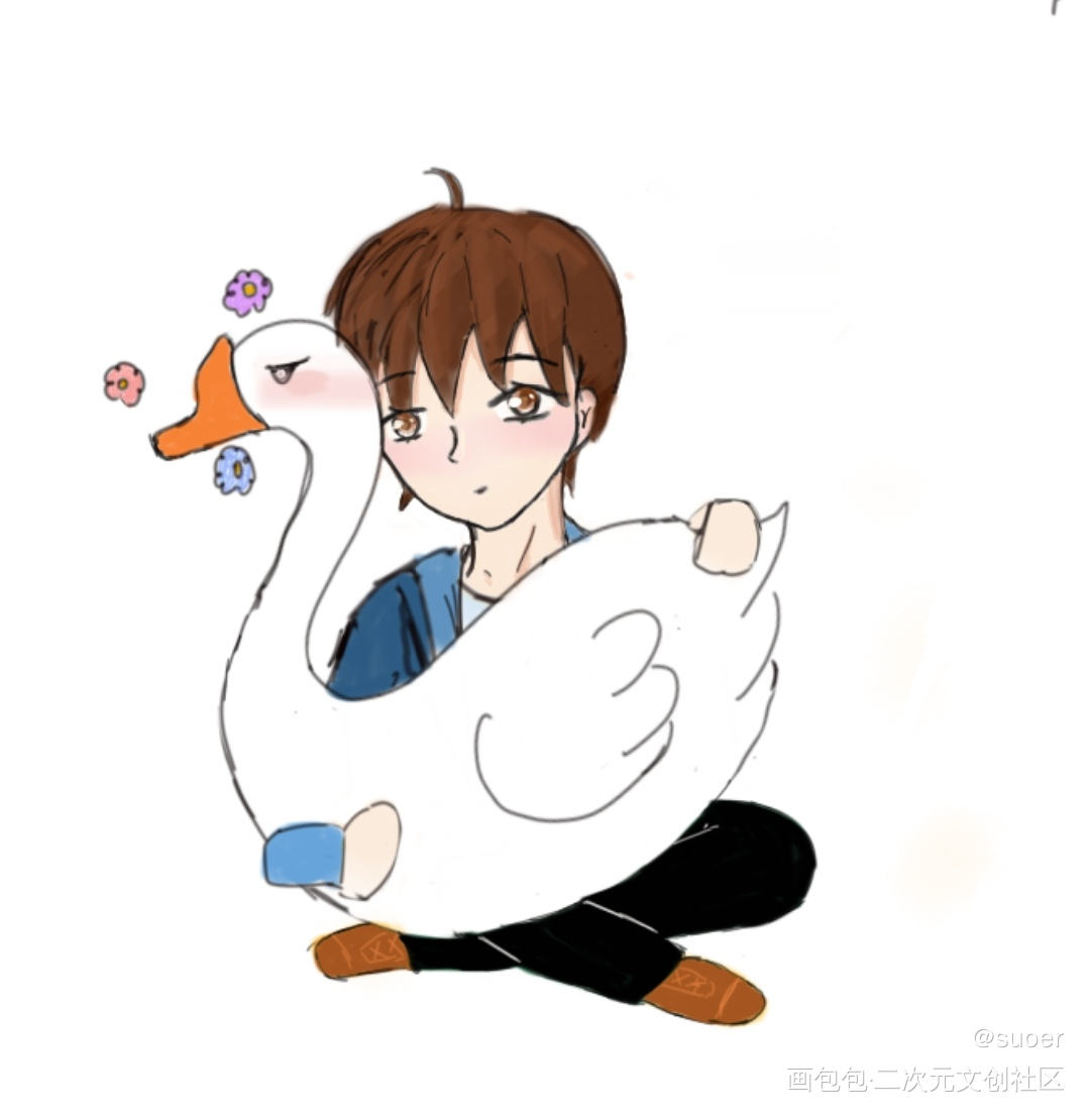 程秀和大鹅_群秀绘画作品