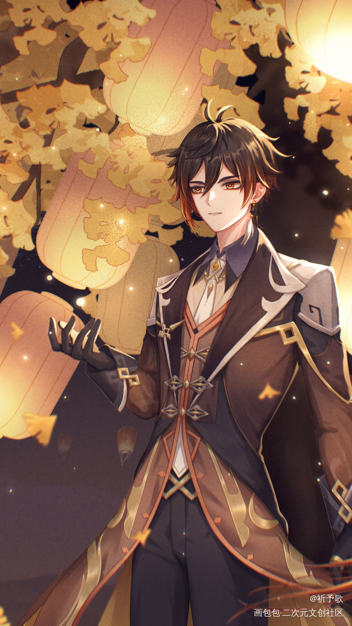 【原神】欲买桂花同载酒…_原神钟离古风日系我要上首推插画同人钟离生贺绘画作品