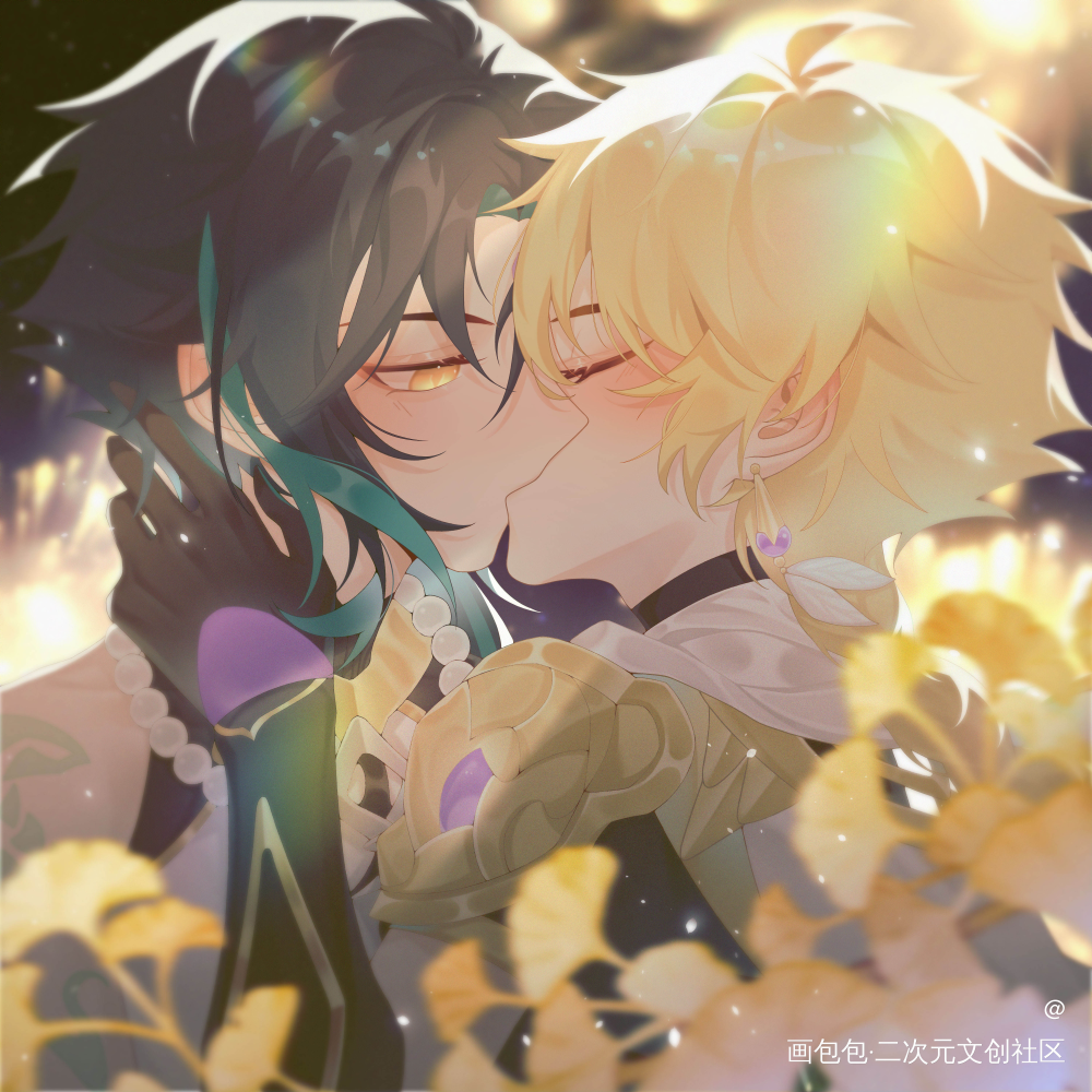 【魈空】(づ~3~)づ╭78～_原神魈空绘画作品