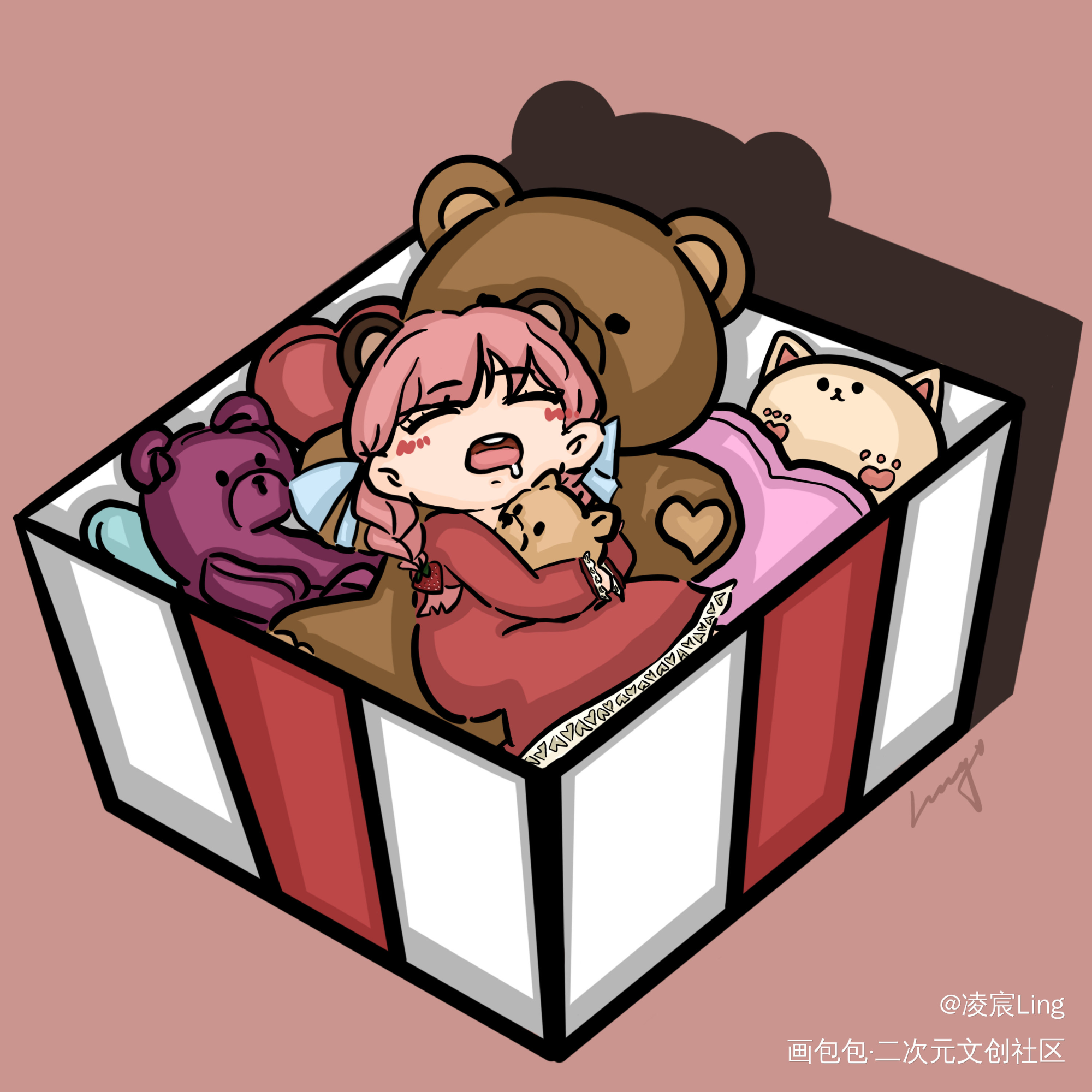 老婆熊_coser熊祁Q版同人KUMAQI熊祁kUMAQI熊祁绘画作品