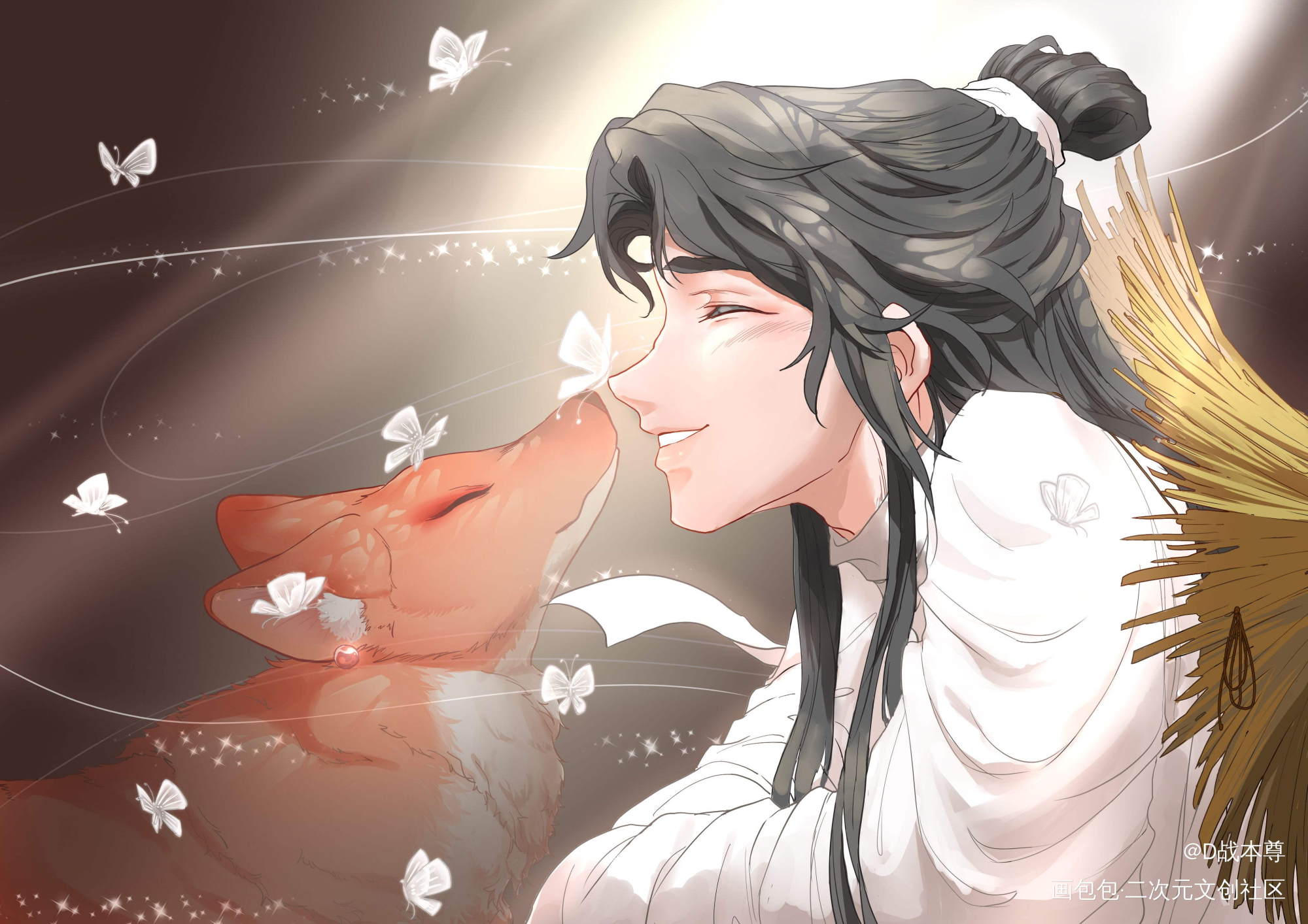 亲亲小狐狸_天官赐福花怜绘画作品
