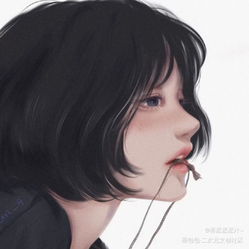 短发女孩子也可以很欲_平涂日系绘画作品