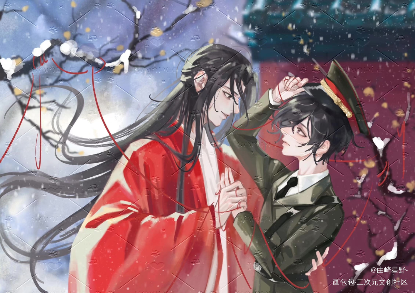 初雪羁绊(约稿)_木苏里判官我要上首页木苏里绘画作品