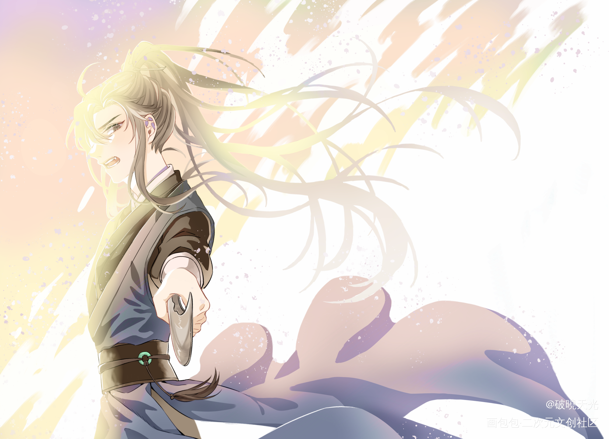 防線_二哈和他的白猫师尊薛蒙绘画作品