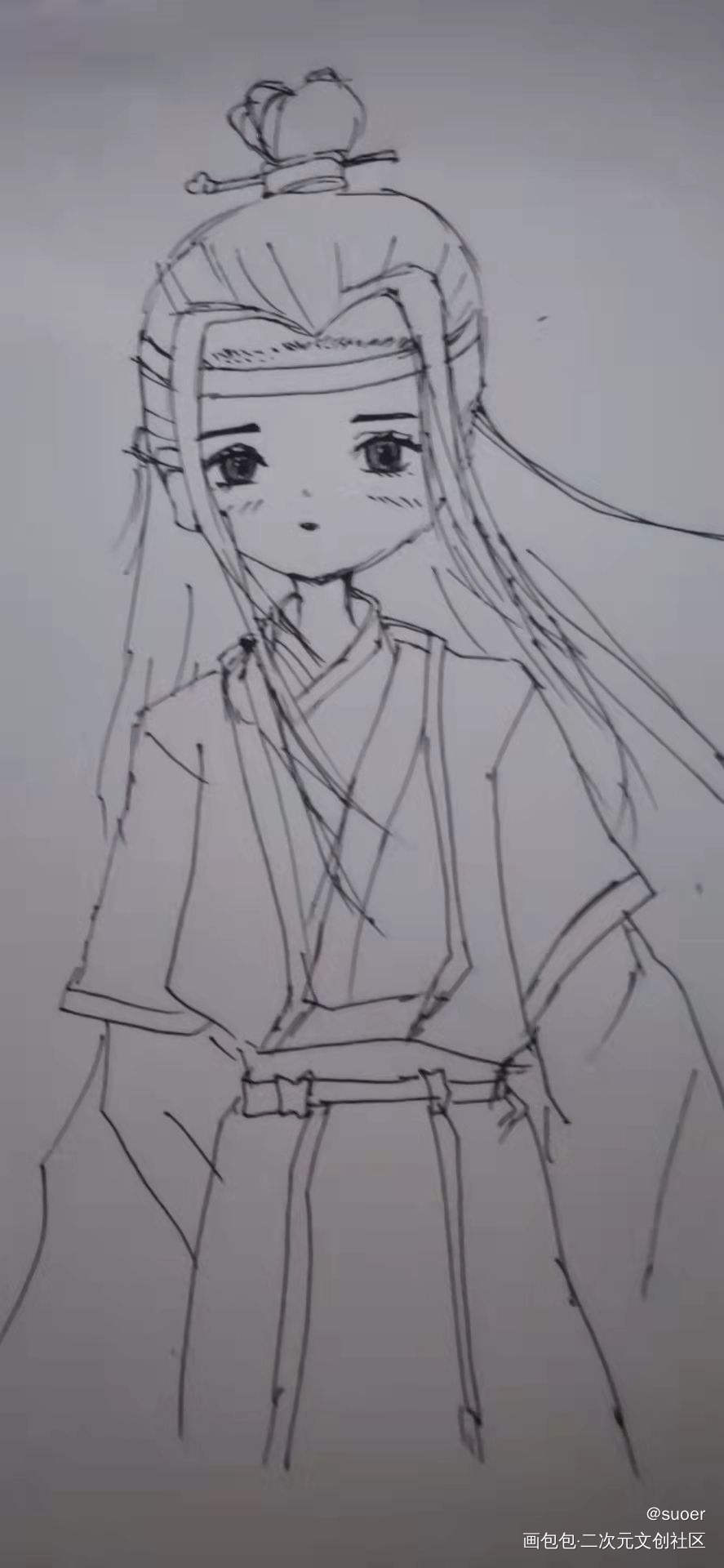 临摹的几个。。。。_魔道祖师花怜忘羡温小辉Q版绘画作品